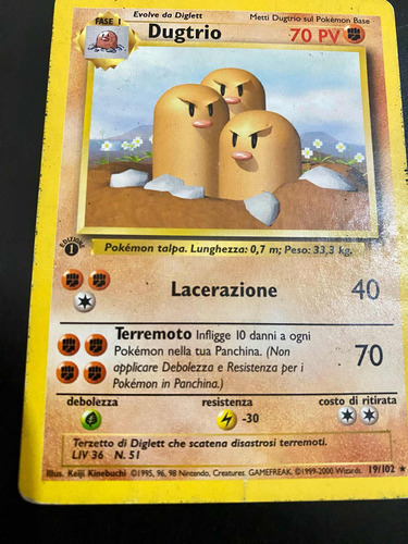 Dugtrio Primera Edición Italiano Tcg Pokemon