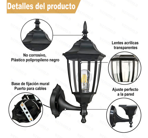 Foco Mural Hexagonal Zt-302, 127v, Sin Spotlights