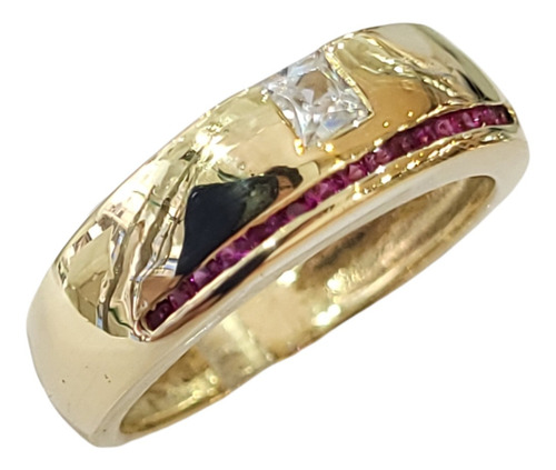 Imagen 5 de 7 de Anillo Oro 18kts Cubics 5,0grs N°13 Brumat