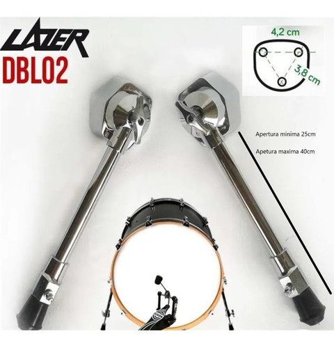 Imagen 2 de 8 de Pata Telescopica Bombo Lazer Dbl 02 X Par Cuotas