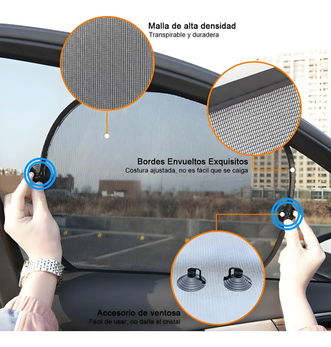 Parasol Lateral Para Auto Parabrisas Parasoles Set 6 Piezas