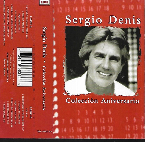 Sergio Denis Album Coleccion Aniversario Sello Emi Cassette