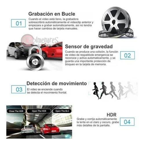 Camara Dvr Dash Cam 3 Lentes Renault Kangoo 05/09 1.6l
