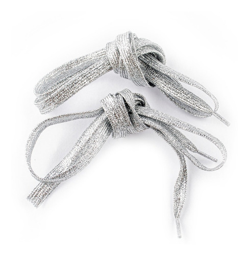 Cordones De Lurex Poliestercon Brillos Plata - Ferraro