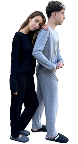 Imagen 2 de 9 de Pijama Unisex Andy Mujer Hombre Mangas Largas Invierno
