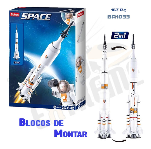 Blocos P/ Montar Sluban Foguete Espacial B0735 - Br1033