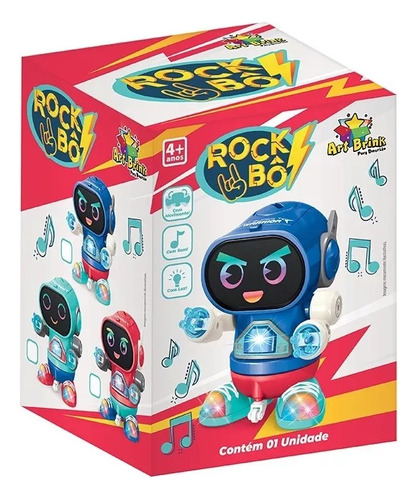 Brinquedo Robô Rock Bô Dançante Com Luz Som E Movimento