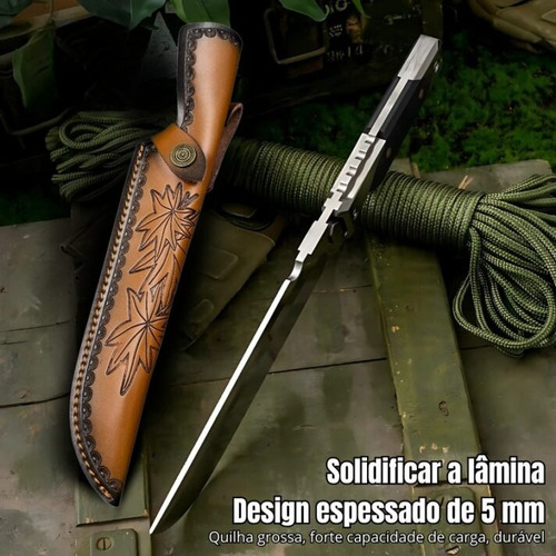 Faca Tatica Full Tang Aço Cabono M390 Multifuncional G10
