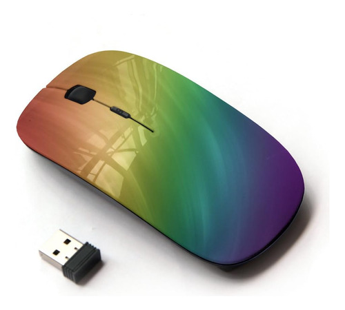 Mouse Koolmouse, Inalambrico/diseno Arcoiris/usb 2.0