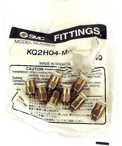 Lot Of 8 New Smc Kq2h04-m5 Brass Fittings Male Kq2h04m5