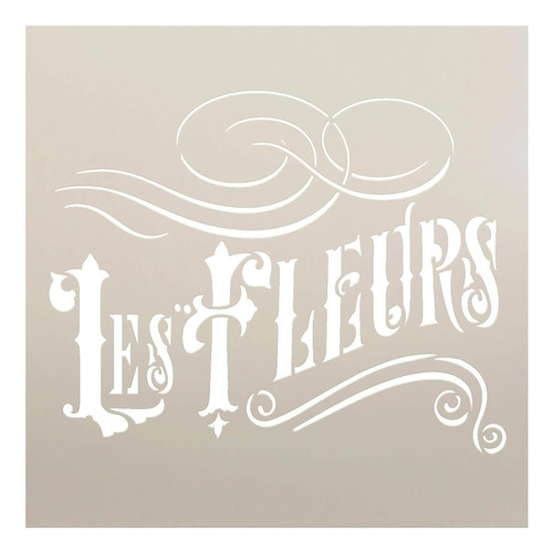 Les Fleurs - Palabra Francesa Con Plantilla De Remolinos Por