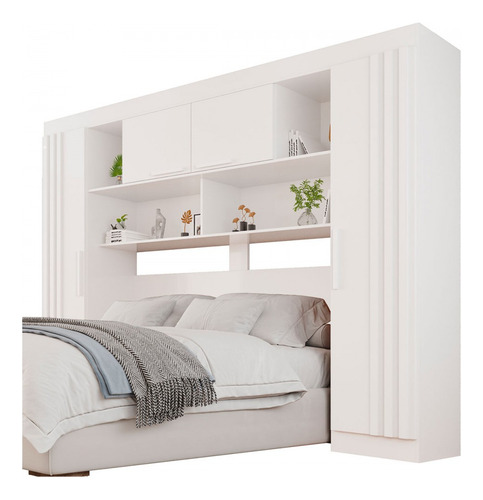 Guarda-roupa Solteiro Modulado Zurique 4 Portas Branco