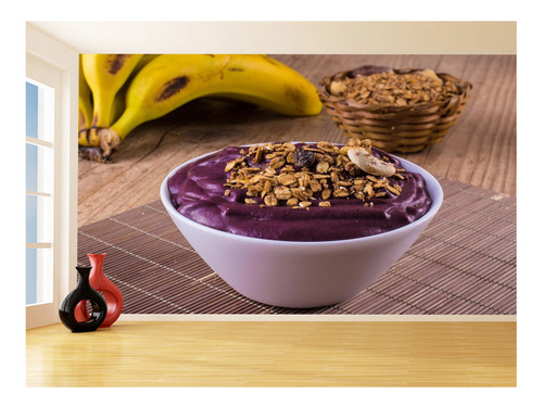 Adesivo De Parede Lanchonete Açaí Tigela Frutas 9,5m² Al443