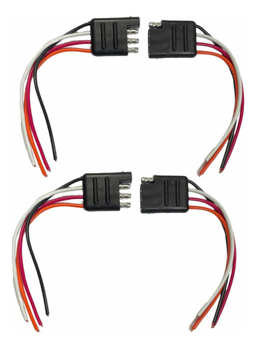 Set 2x Arnés Conexión Hembra Macho 4 Vías 18 Awg Automotriz