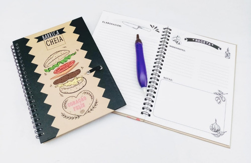 Imagen 5 de 9 de Cuaderno Receta, Recetario, Cuaderno Cocina Con Lapicera !!