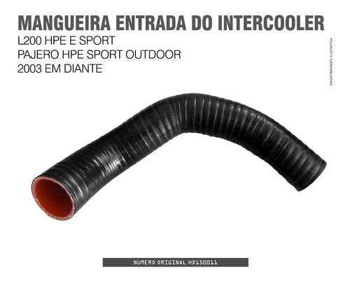 Mangueira Intercooler Para L200 E Pajero 2.5 Hpe Sport