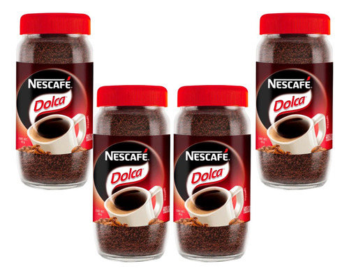 4 Pack Cafe Soluble Con Caramelo Dolca Nescafe 46 Grs