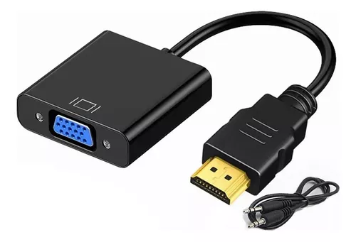 Convertidor Hdmi Vga Audio Adaptador Conector + Cable 3.5mm