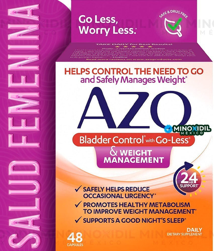Azo ® Control De Vejiga Y Control De Peso Go Less | 48 Cáps Sabor Sin sabor