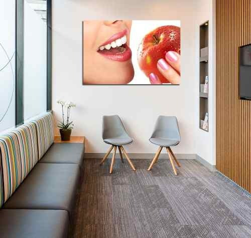 Cuadro 50x75cm Odontologia Salud Bucodental Dientes Manzana