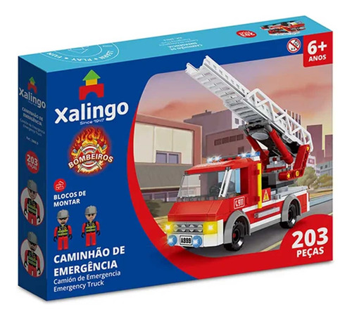 Caminhão Bombeiros Com Escada 203pcs Xalingo Compatível Lego