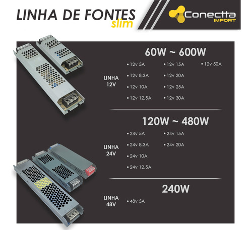 Fonte Chaveada 110/220v Estabilizada 24v 6,25a 150w Bivolt