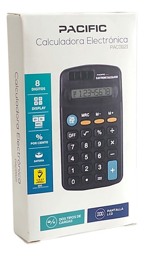 Calculadora Electrónica 8 Dígitos Pac01121 Pacific