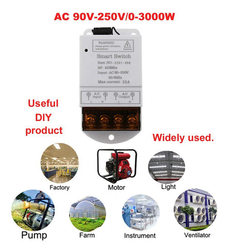 Interruptor Remoto Inalámbrico 433 Mhz Ac 110 V/120 V/220 V/