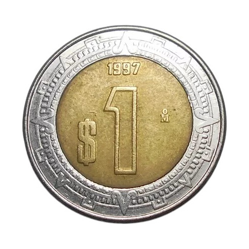 Mexico Moneda Bimetálica De 1 Peso 1997 - Km#603