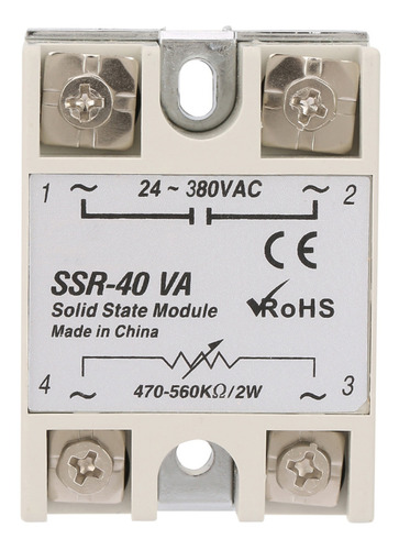 Relé De Estado Sólido Ssr-40va Para Procesos De Automatizaci