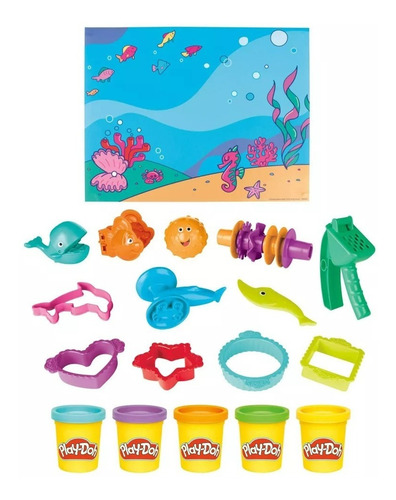 Play-doh Set De Herramientas Amigos Del Mar. Importado Varios