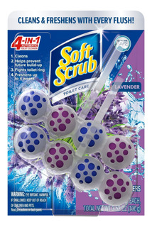 Soft Scrub Limpiador De Inodoros 4 En 1, Lavanda, 2 Unidades