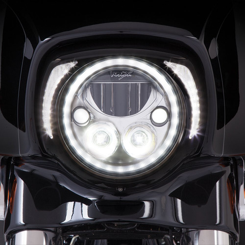 Fang® Bisel De Faros Delanteros Negro Para Modelos Flh 2014 