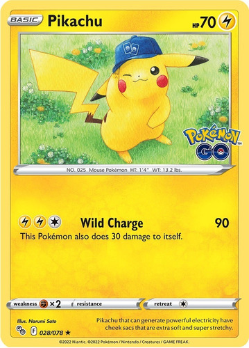 Cartas Pokemon Pikachu 028/078 Holo Pgo S&s