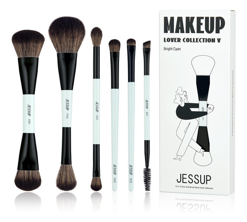 Juego De Brochas De Maquillaje Jessup T501, 6 Piezas, Fibra