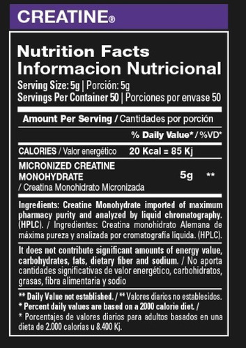 Imagen 2 de 4 de Creatina Micronizada Xtrenght 250 Gr Aumenta Fuerza Potencia Sabor Sin Sabor