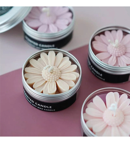 Molde Silicona Vela Margarita Cera Jabon Bombones Color Rosa