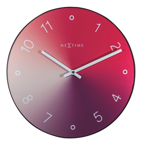 Reloj De Pared Nextime-diámetro 40 Cm-vidrio/metal-rojo-'deg