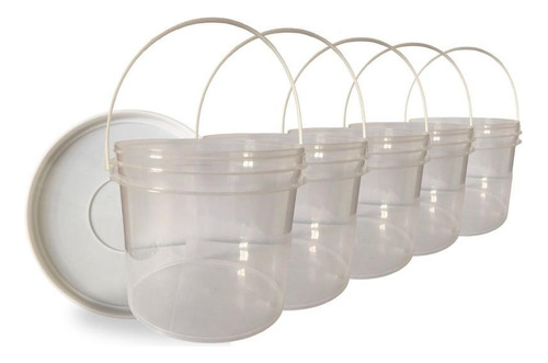 Pote para alimentos Nastripack Balde para sopa transparente 2.2l 5 pçs 2L branco