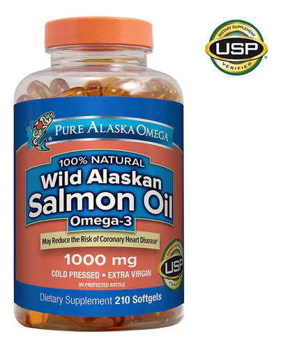 Pure Alaska Omega Wild Salmon Oil 1000 Mg., 210 Softgels