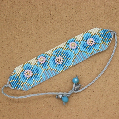 Imagen 8 de 10 de Pulsera Miyuki Mujer Brazalete Flores Artesanal Bohemia Chic