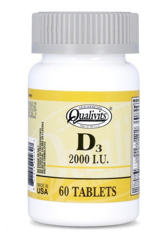 Vitamina D3 - Qualivits 60 Cápsulas - 2000 Iu - Envíos