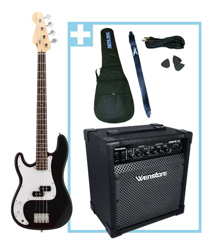 Combo Bajo Electrico Zurdo + Amplificador 15 Watts