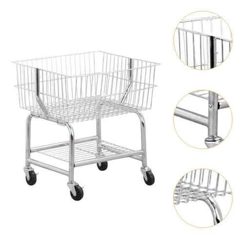 Cesta De Lavandería Enrollable Sobre Ruedas, Canasta De