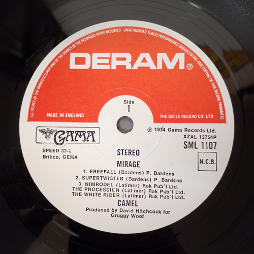 Camel Mirage Vinilo Uk 1974 Impecable Estándar