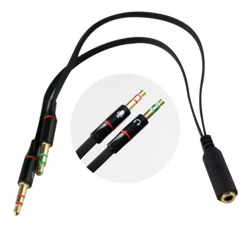 Cabo P2 Para 2 P2 Fone E Microfone Adaptador P2 Macho 2fêmea