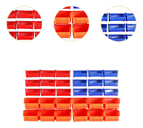 30 Pieces Wall Mounted Storage Bins Parts Rack Shop Tool