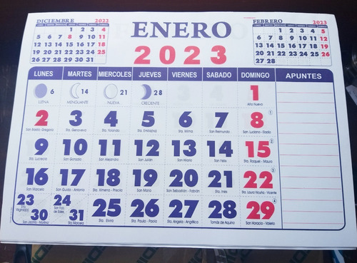 Imagen 1 de 1 de Tacos Calendarios 1/4  Mensual ( 37 X 27 Cm) - 100 Unidades