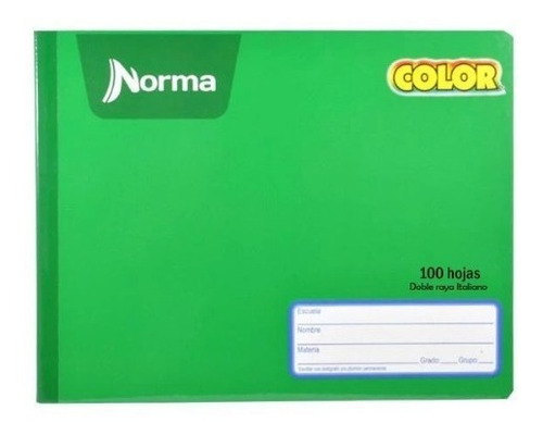 5 Cuadernos Norma Color Forma Italiana Raya 100 Hojas