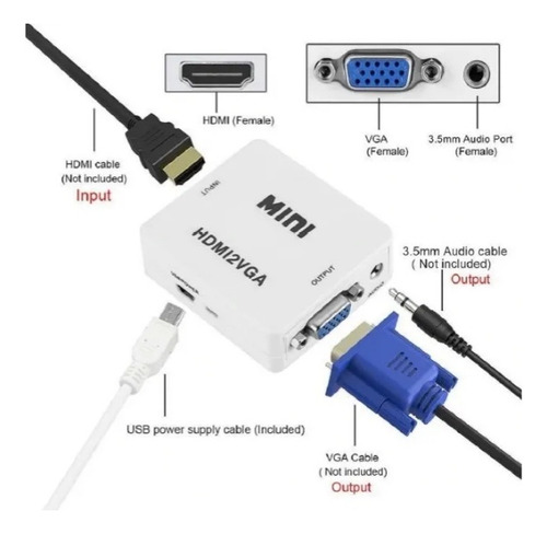Adaptador Conversor Hdmi P/ Vga Ps4,xbox,pc P/ Monitor Vga